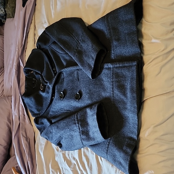 Women's Guess Wool Double Breasted Button Coat Size L - Picture 11 of 11